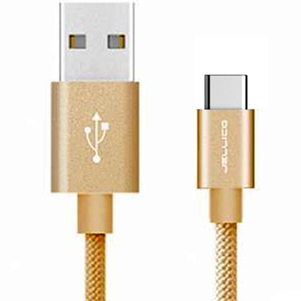 Καλώδιο Φόρτισης/Δεδομένων JELLICO TYPE C σε USB 1 μέτρο (χρυσό)