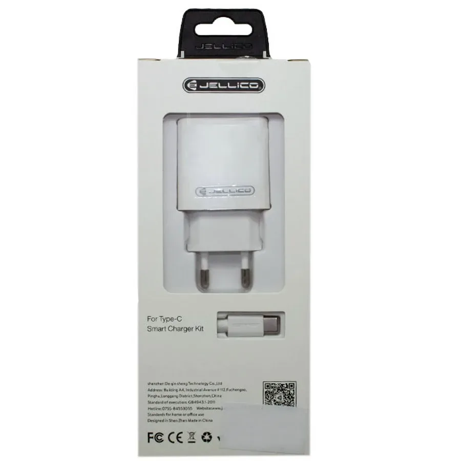 Jellico Φορτιστής με Θύρα USB-A και Καλώδιο USB-C Λευκός (WJC58)-1