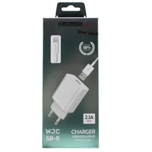 Φορτιστής Τοίχου JELLICO USB Fast Charger 2.1A (με καλώδιο lighting)