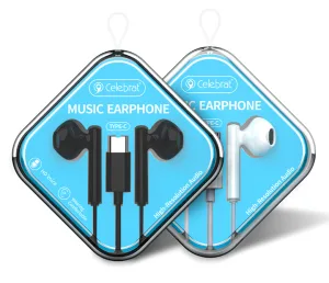 CELEBRAT earphones με μικρόφωνο G16, Type-C, 1.2m, μαύρα 2