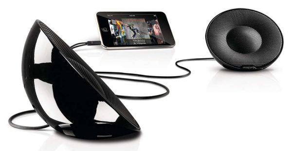 POWERTECH MP3 Player με Philips φορητά παθητικά ηχεία (μαύρο)