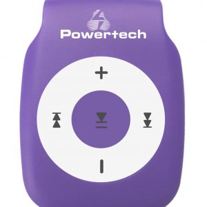 POWERTECH MP3 Player με clip, επαναφορτιζόμενο, microSD, Μωβ