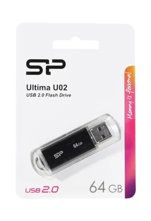 Silicon Power Ultima U02 64GB USB 2.0 Stick Μαύρο