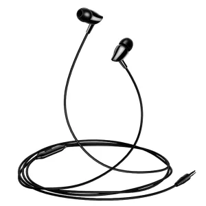 USAMS earphones με μικρόφωνο EP-37, 10mm, 1.2m, μαύρα 1