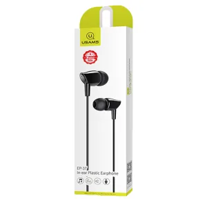 USAMS earphones με μικρόφωνο EP-37, 10mm, 1.2m, μαύρα 2