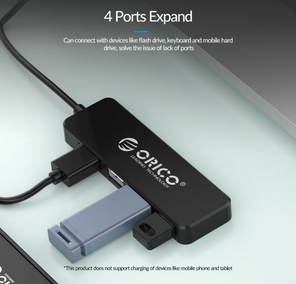 ORICO USB 2.0 Hub FL01, 4x USB, μαύρο 1
