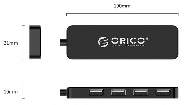 ORICO USB 2.0 Hub FL01, 4x USB, μαύρο 2