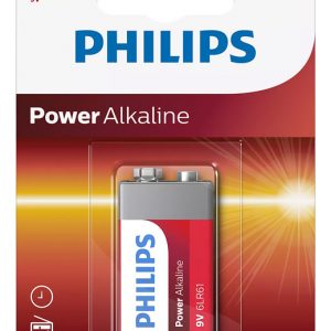 PHILIPS Power αλκαλικές μπαταρίες 6LR61P1B10, 6LR61 9V, 1τμχ