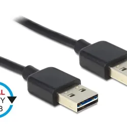 POWERTECH Καλώδιο USB 2.0 σε USB 2.0 Type A, Dual Easy USB, 1.5m, Black