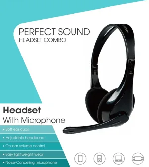 POWERTECH Headphones με μικρόφωνο PT-734 105dB, 40mm, 3.5mm, 1.8m, μαύρο 4