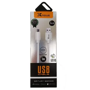 Καλώδιο Φόρτισης/Δεδομένων Xnous US11 USB σε Ligtning 1μ 3.4A (λευκό)