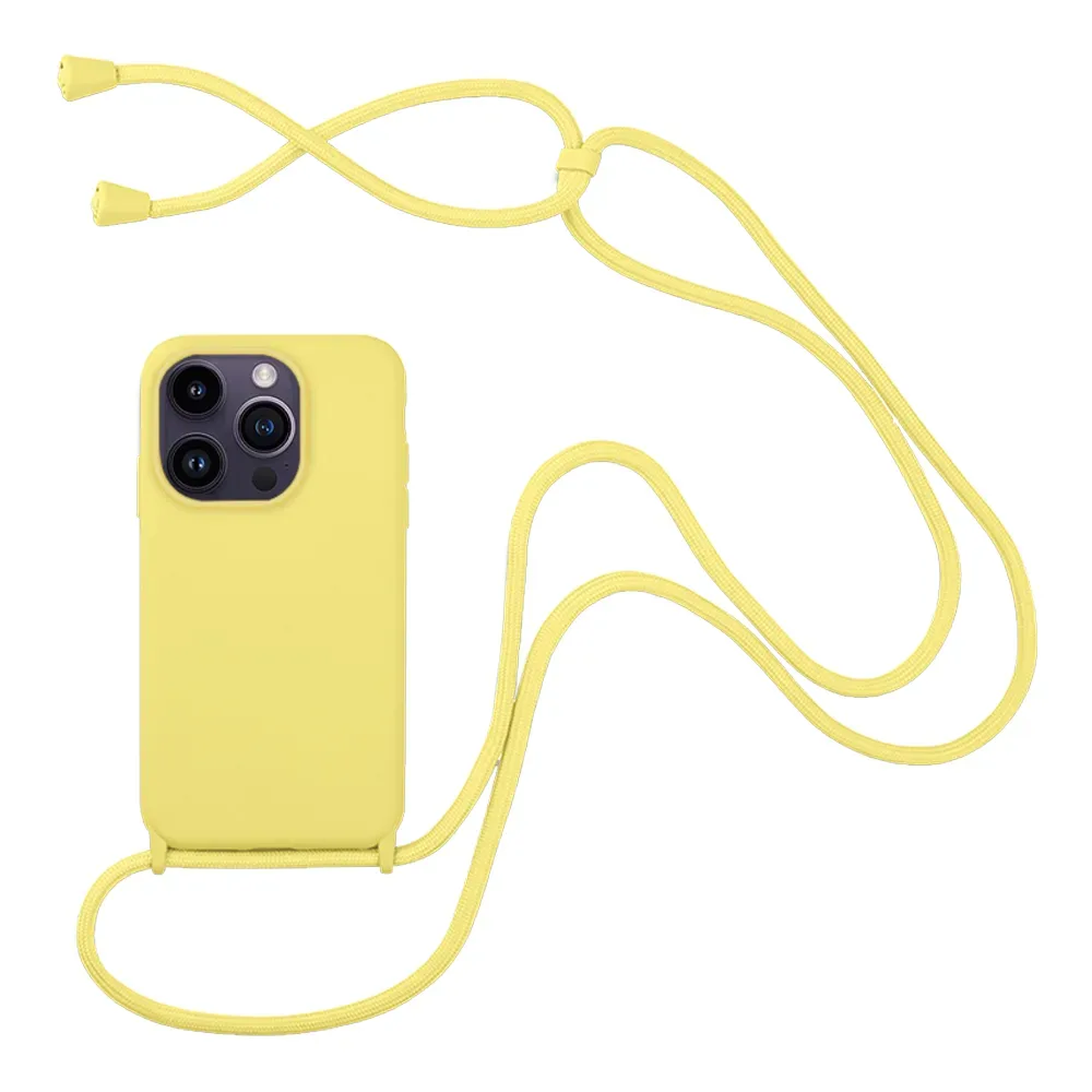 Θήκη Σιλικόνης με Κορδόνι CarryHang για Apple iPhone 14 Pro Κίτρινο
