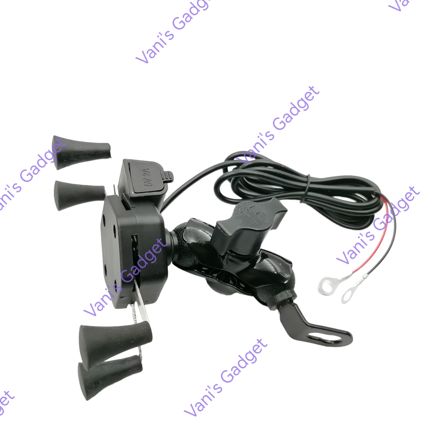 Βάση Στήριξης Κινητού Μεταλλική X-Grip Με Φορτιστής USB Για Μοτοσυκλέτες (1)