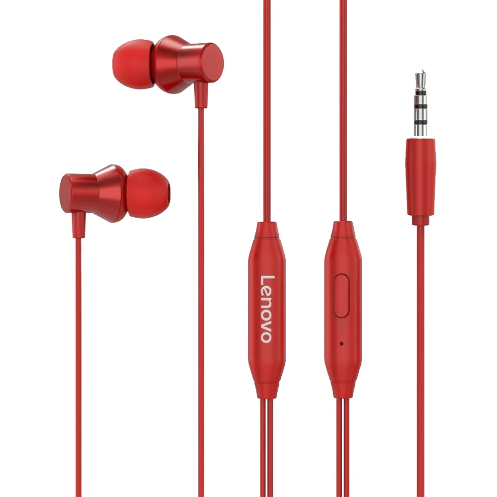Lenovo HF130 In-ear Handsfree με Βύσμα 3.5mm Κόκκινο1