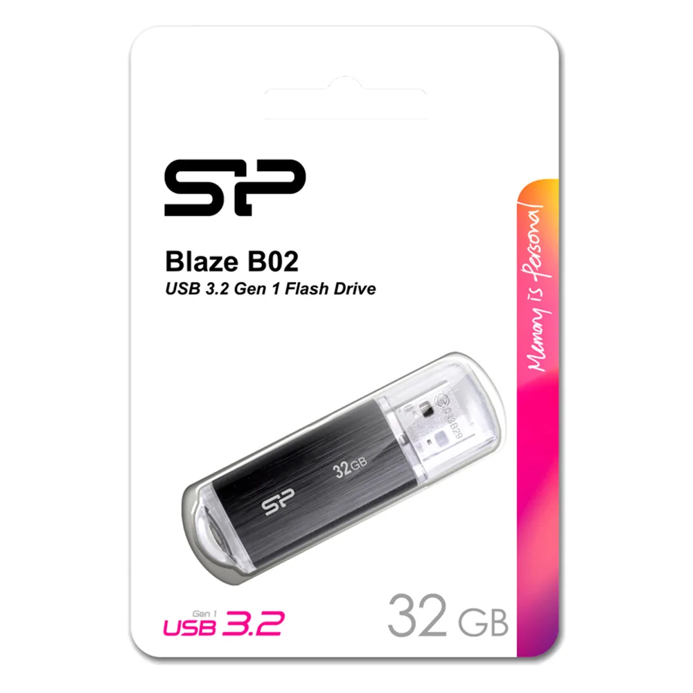 Silicon Power Blaze B02 32GB USB 3.2 Stick Μαύρο-1