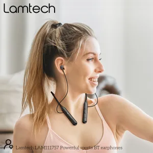 Lamtech In-ear Bluetooth Handsfree Ακουστικά με Αντοχή στον Ιδρώτα Μαύρα 5