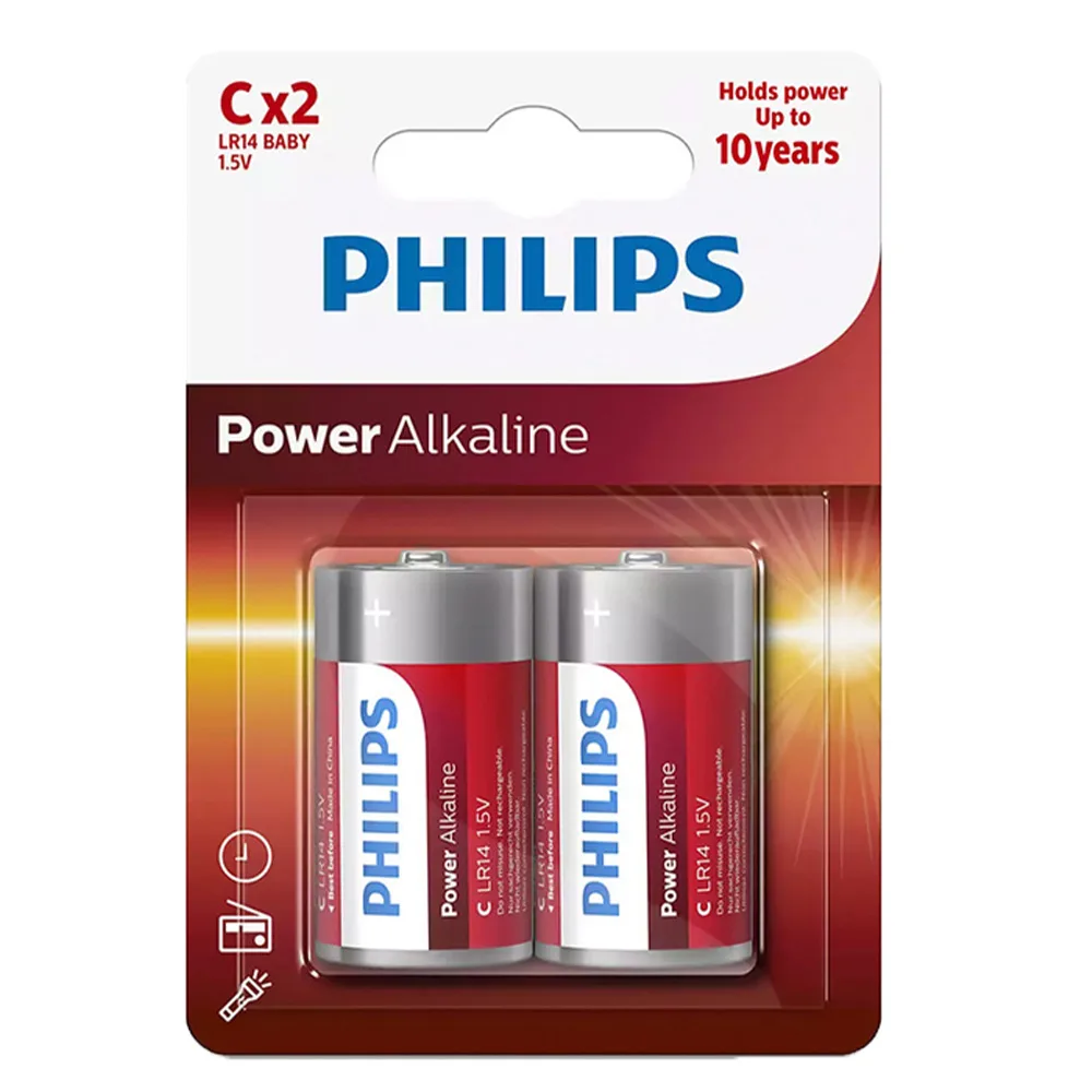 PHILIPS Power αλκαλικές μπαταρίες C LR14