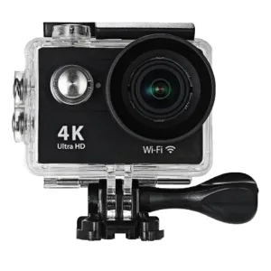 Action Camera 4K Ultra HD Υποβρύχια με WiFi Μαύρη με Οθόνη1